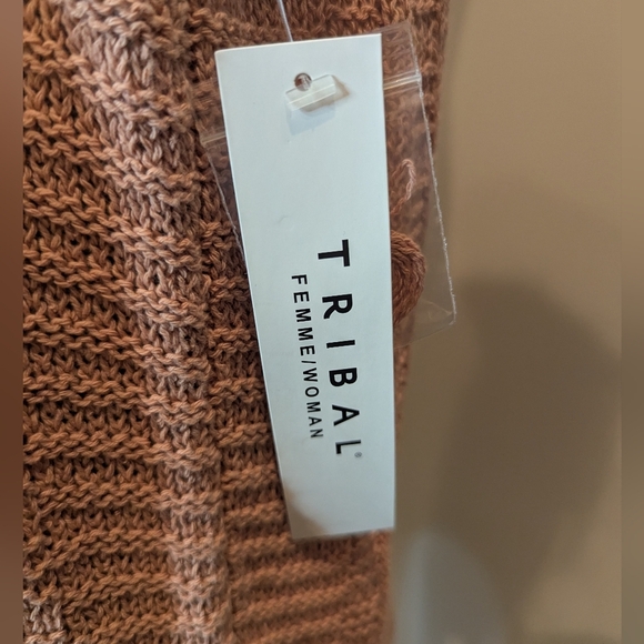 Tribal Sleeveless Cotton Round Neck Sweater Split Hem Coral/Clay Sz 3x NWT - Picture 11 of 17